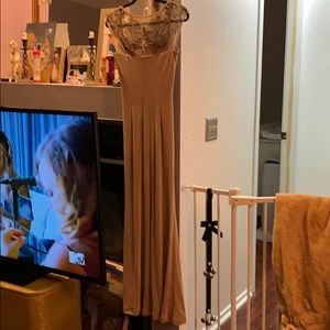 David Meister Champagne gown